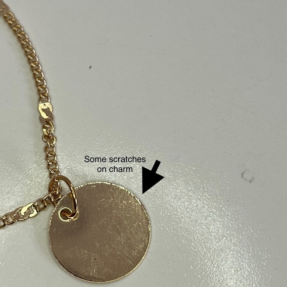 3-Layered Gold-Tone Chain Link Necklace with Mini Round Coin Charm Pendant - Picture 3 of 11